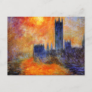 Monet - House of Parliament Sun Postcard