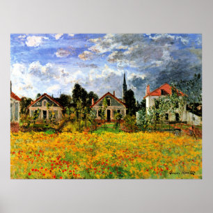 Monet - Houses at Argenteuil, famous artwork Poster