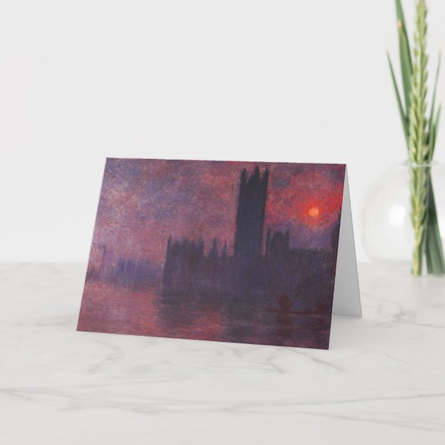 Monet Houses of Parliament at Sunset Greeting Card (Front)