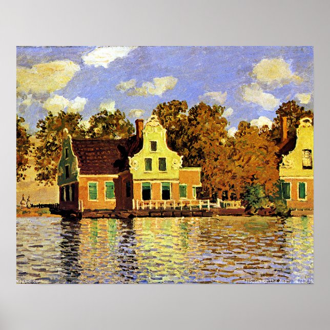 Monet - Houses on the Zaan River at Zaandam, Poster (Front)