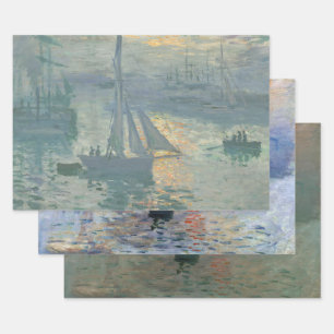 Monet Impression Sunrise Marine Classic Painting Wrapping Paper Sheet