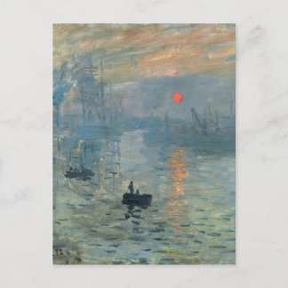 Monet Impression Sunrise Soleil Levant Painting Postcard