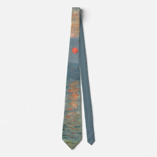 Monet Impression Sunrise Soleil Levant Painting Tie