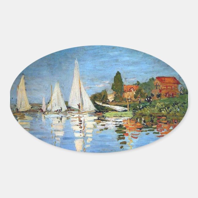 Monet Impressionism Boats Sticker (Front)