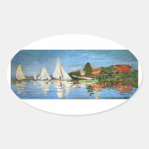 Monet Impressionism Boats Sticker