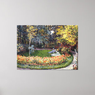 Monet - In the Garden, famous painting Canvas Print