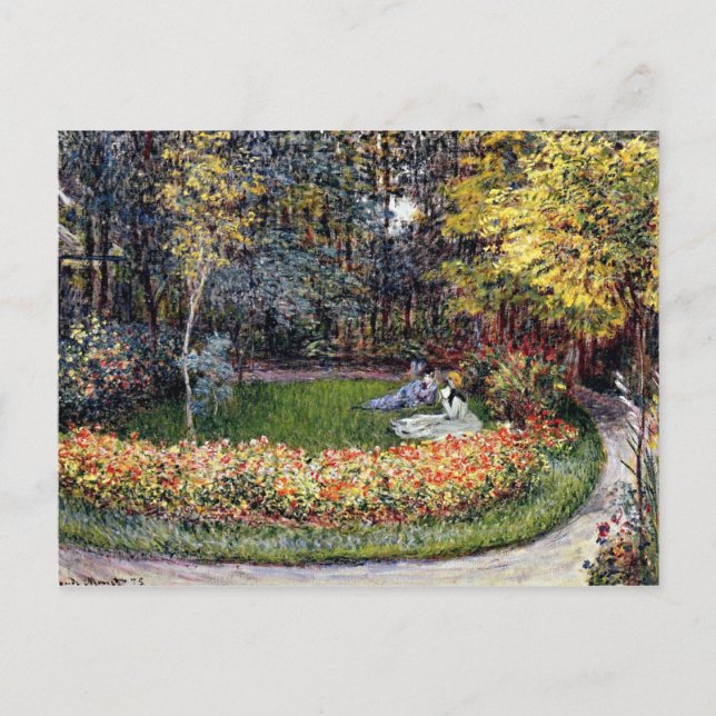 Monet - In the Garden, famous painting Postcard (Front)