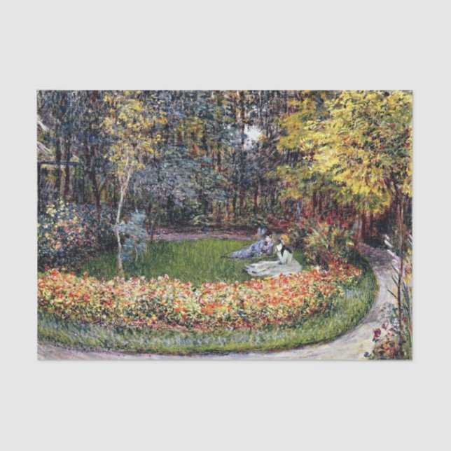 Monet - In the Garden, famous painting Tissue Paper (Front)