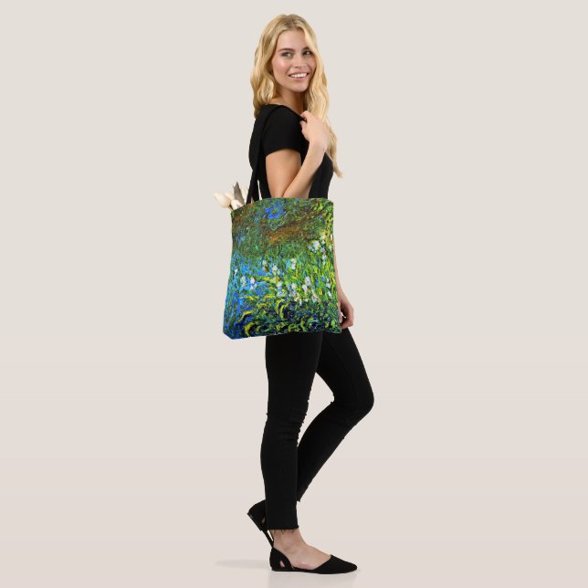 Monet - Iris at the Sea Wall Tote Bag (On Model)