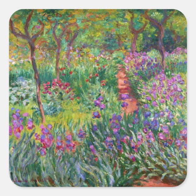 Monet Iris Garden at Giverny Stickers (Front)