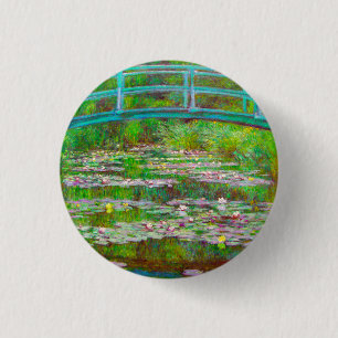 Monet Japanese Bridge and Water Lilies 3 Cm Round Badge