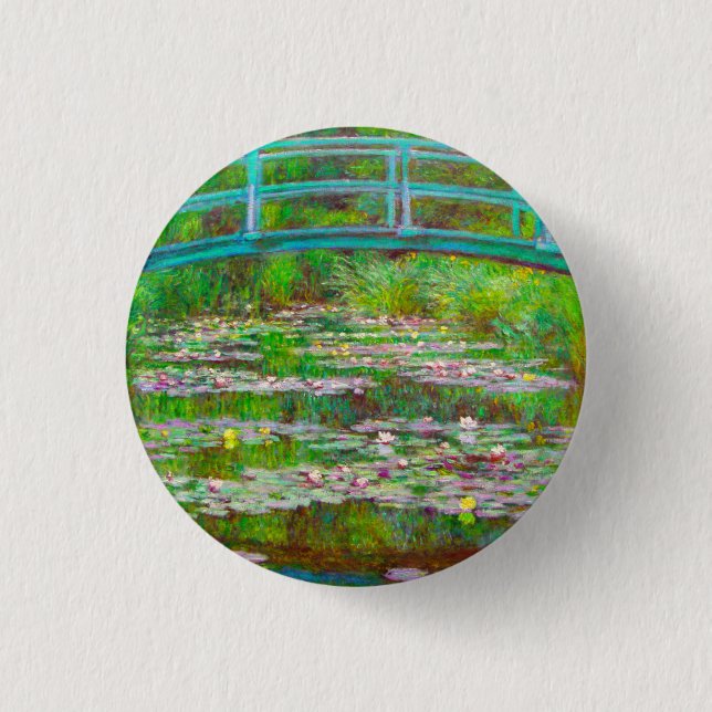  Monet Japanese Bridge and Water Lilies 3 Cm Round Badge (Front)