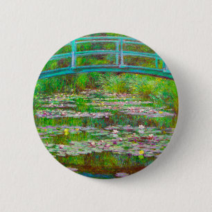 Monet Japanese Bridge and Water Lilies 6 Cm Round Badge
