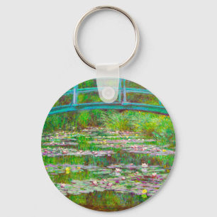 Monet Japanese Bridge and Water Lilies Key Ring
