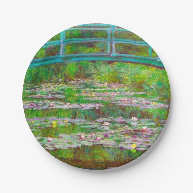  Monet Japanese Bridge and Water Lilies Paper Plate (Front)