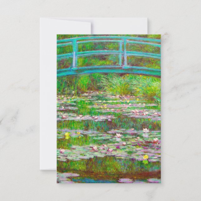 Monet Japanese Bridge and Water Lilies RSVP Card (Front)