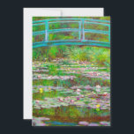 Monet Japanese Bridge and Water Lilies Save The Date<br><div class="desc">Card featuring Claude Monet’s oil painting of a Japanese bridge and flowers. Beautiful water lilies and bridge inspired by the artist’s garden and pond in Giverny. A great Monet gift for fans of impressionism and French art.</div>