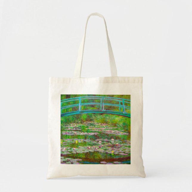 Monet Japanese Bridge and Water Lilies Tote Bag (Front)