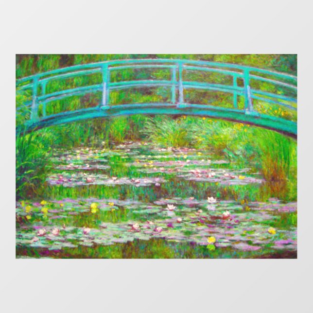 Monet Japanese Bridge and Water Lilies Window Cling (Sheet)