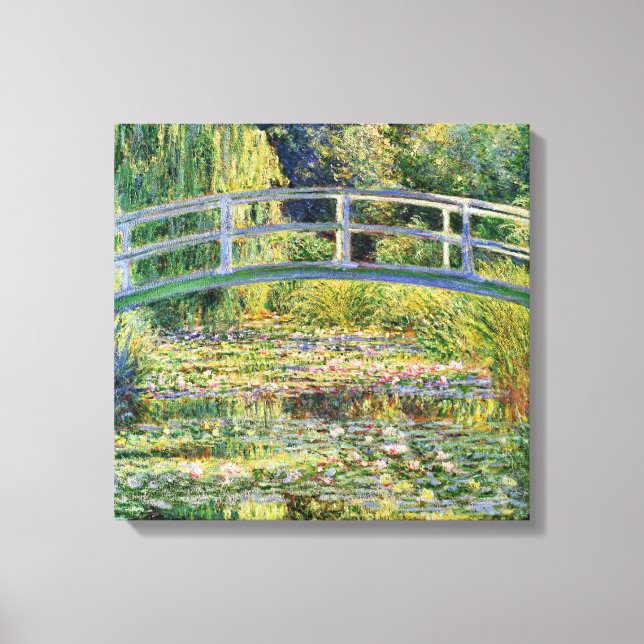 Monet Japanese Bridge with Water Lilies Canvas Print (Front)