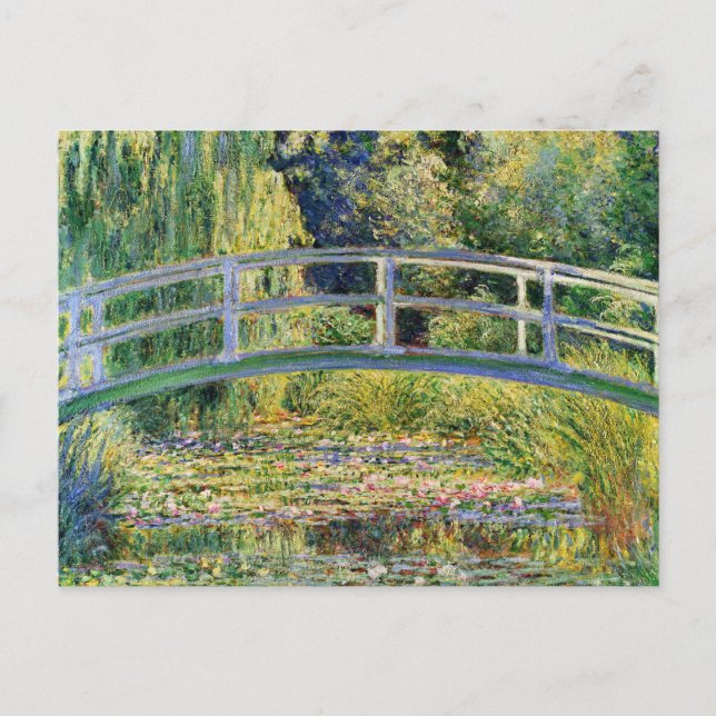 Monet Japanese Bridge with Water Lilies Postcard (Front)