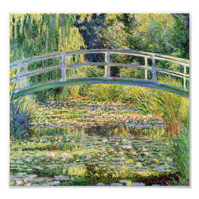 Monet Japanese Bridge with Water Lilies Print (Front)
