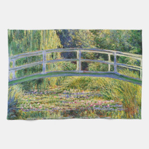 Monet Japanese Bridge with Water Lilies Tea Towel