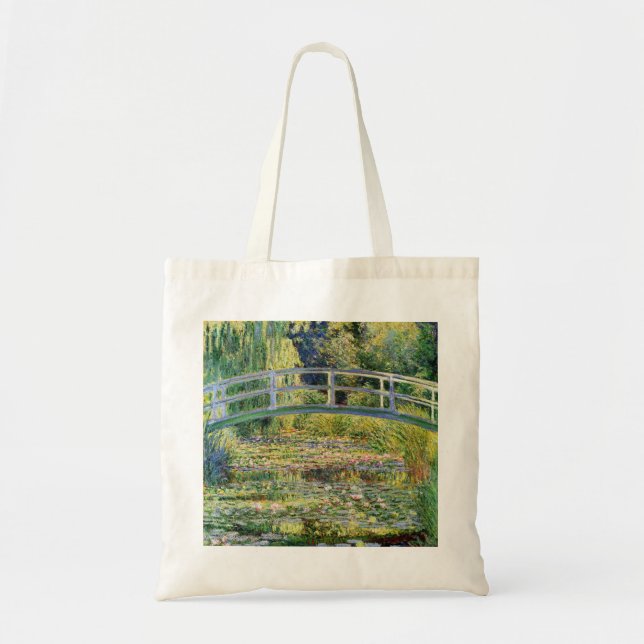 Monet Japanese Bridge with Water Lilies Tote Bag (Front)