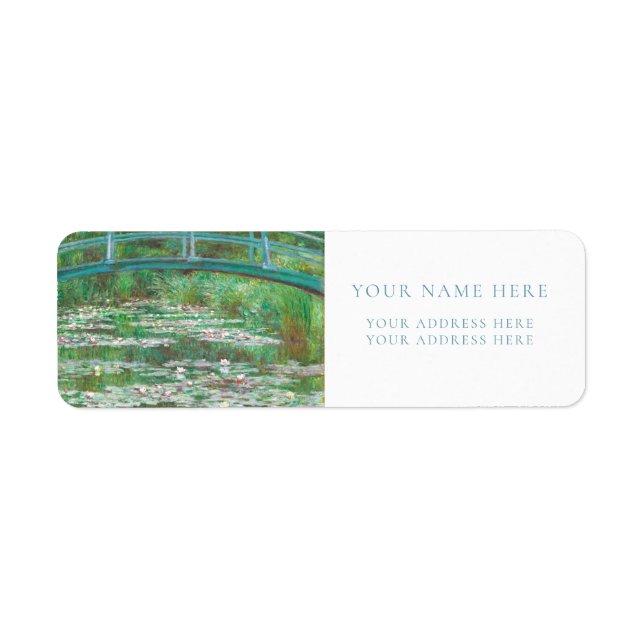 MONET "JAPANESE FOOTBRIDGE" RETURN ADDRESS LABEL (Front)