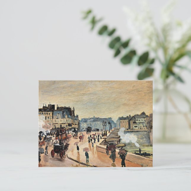 Monet - Le Pont Neuf, Impressionist painting Postcard (Standing Front)