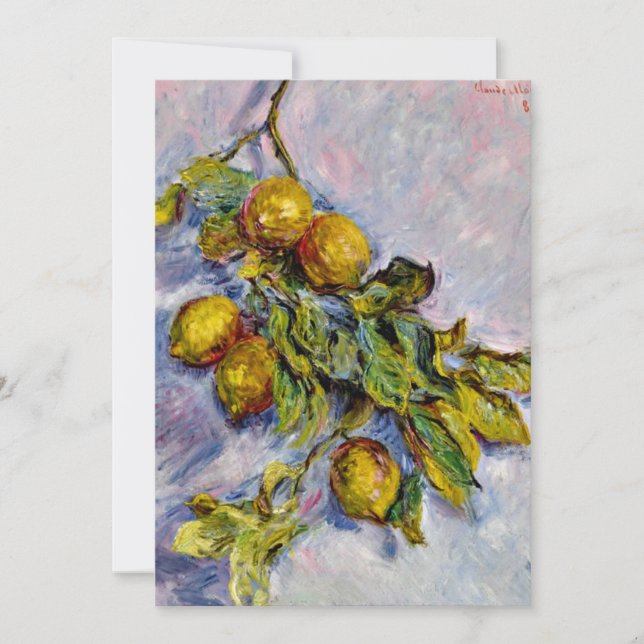 Monet - Lemons on a Branch, fine art Card (Front)
