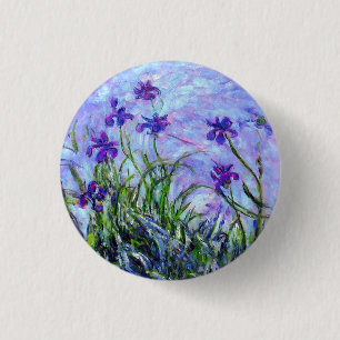 Monet Lilac Irises 3 Cm Round Badge