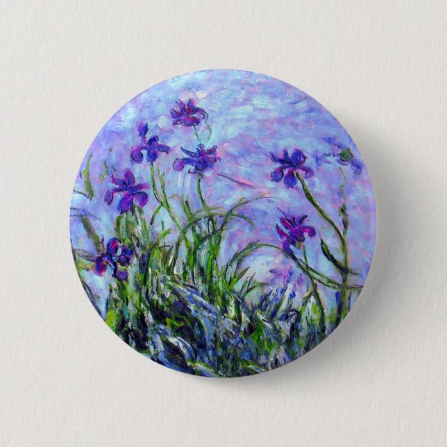 Monet Lilac Irises 6 Cm Round Badge (Front)