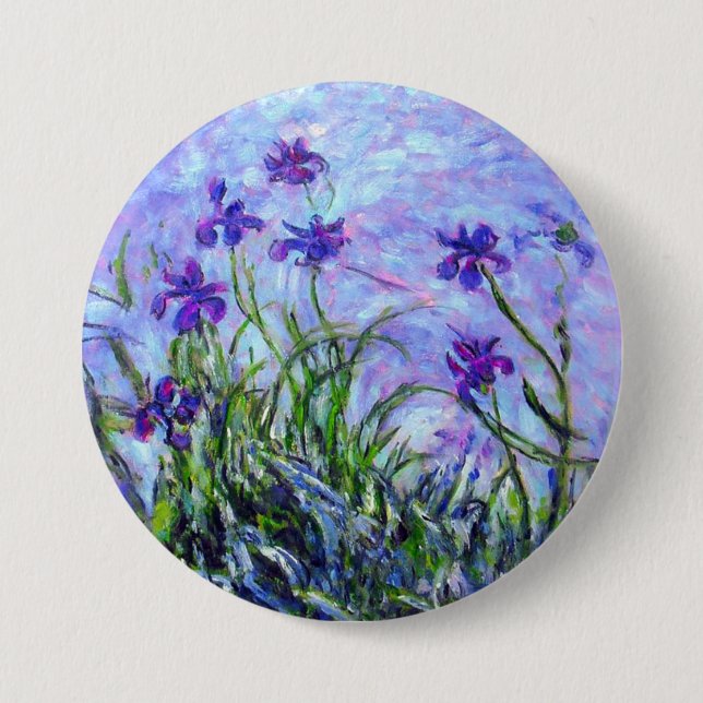 Monet Lilac Irises 7.5 Cm Round Badge (Front)