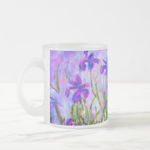 Monet Lilac Irises Frosted Glass Coffee Mug