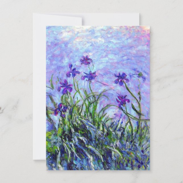 Monet Lilac Irises Invitation (Front)
