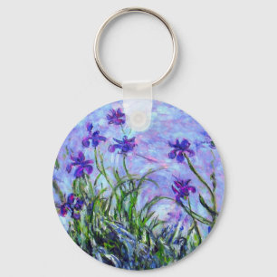 Monet Lilac Irises Key Ring