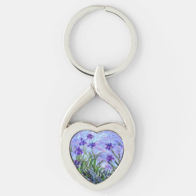 Monet Lilac Irises Key Ring (Front)