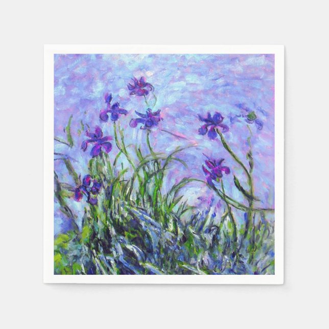 Monet Lilac Irises Napkin (Front)