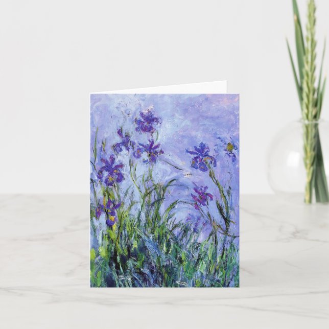 Monet Lilac Irises Note Card (Front)