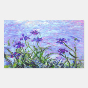 Monet Lilac Irises Rectangular Sticker
