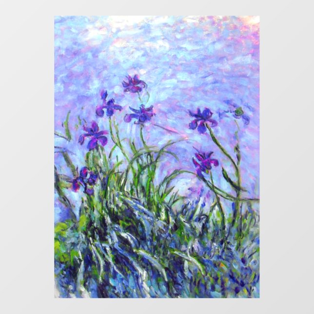 Monet Lilac Irises Window Cling (Sheet)