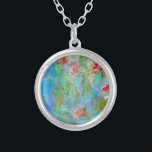 ** Monet Lily Pond Floral AR40 Vintage  Silver Plated Necklace<br><div class="desc">JEWELRY WITH INTENTION (r) - Supports your intentions energetically. ROUND necklace Silver Plate Flowers Floral Design Energetically Enhanced Flowers Floral Lotus Water Lily - Classic Art - Grunge Monet Water Lilies Floral Classic Famous Painting Artistic Unique Creative Modern and Romantic Decoupage Monet Lily Pond Floral Vintage with faux Grunge Background...</div>