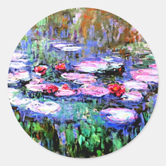 Monet - Los Nenufares (waterlilies) Classic Round Sticker (Front)