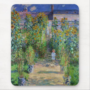 Monet , “ Monet's garden at Vétheuil ” Mouse Mat