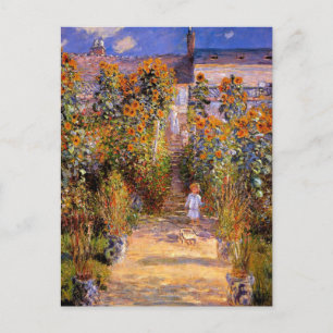 Monet - Monet's Garden at Vetheuil Postcard