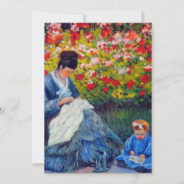Monet Mother and Child in Garde Save The Date Card (Front)