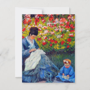 Monet Mother and Child in Garden Card