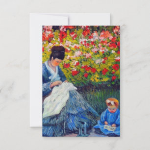 Monet Mother and Child in Garden Card