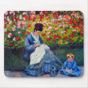 Monet Mother and Child in Garden Mouse Mat